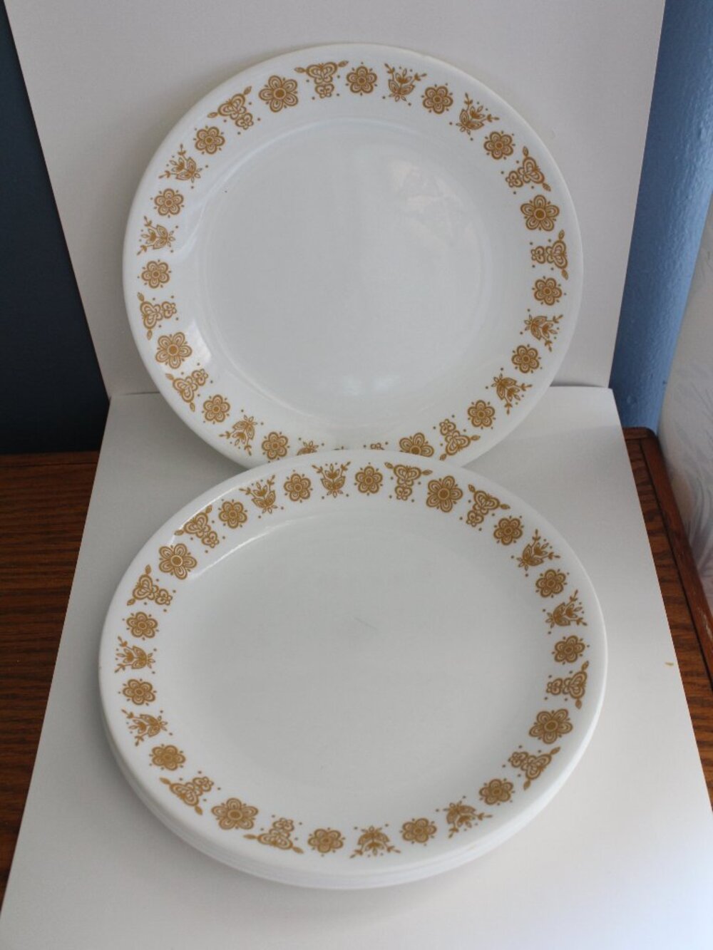 Corelle Butterfly Gold Set of 5 Lunch Plates
